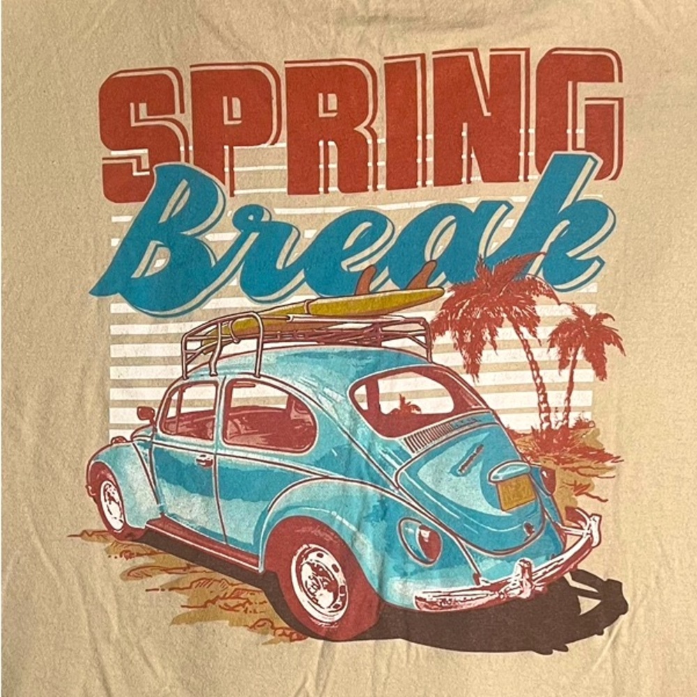 Volkswagen VW Officially Licensed Spring Break T Shirt | XL | Tan